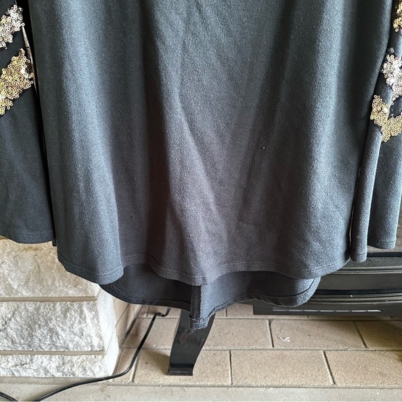 Fashionomics black dolman long sleeve top sequins medium - Picture 4 of 8